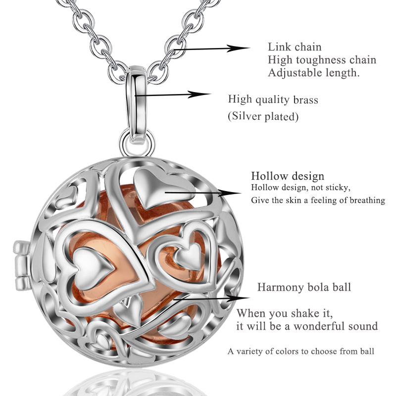 Eudora 20 ミリメートルハーモニーボールペンダントネ - Heart Locket Necklace Photo のレビューと価格