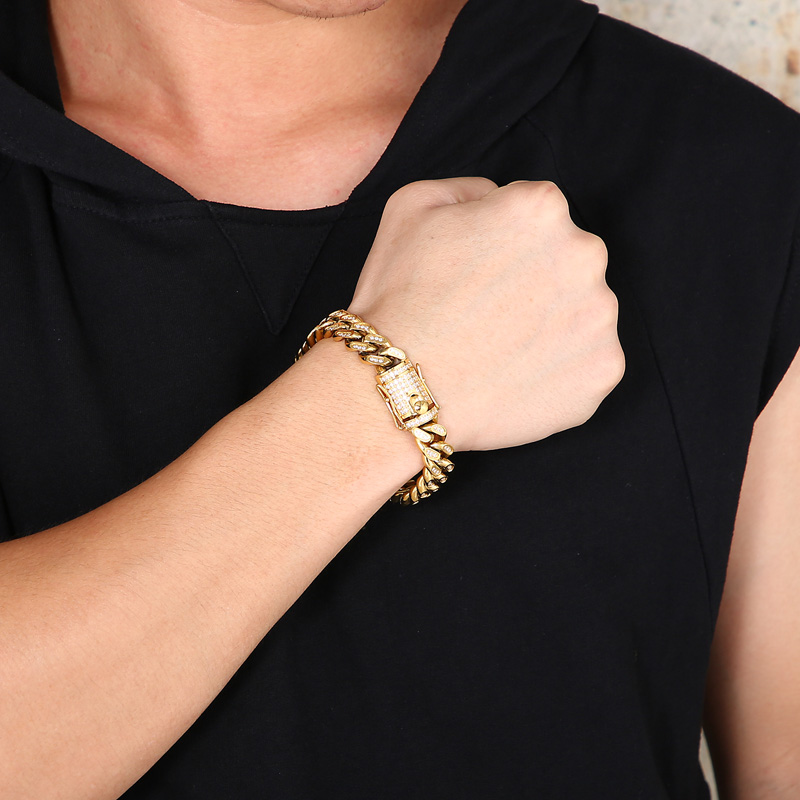 KALEN 12mm CNCラインストーンキューバンチェーン - Cuban Link Chain 12Mm のレビューと価格