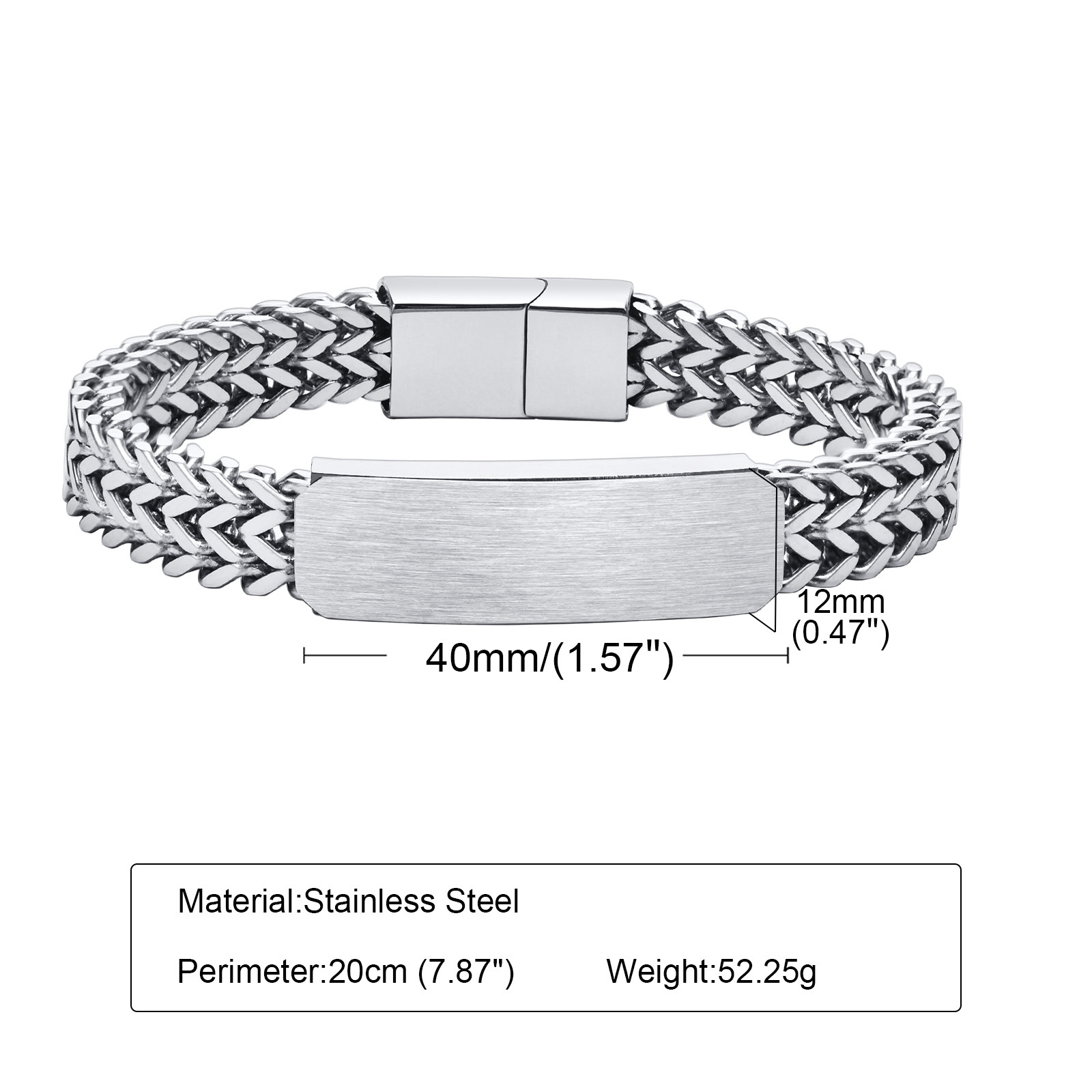 メンズ防水ステンレスブレスレット,12mm,2層ステンレス鋼 - Cuban Link Chain 12Mm のレビューと価格