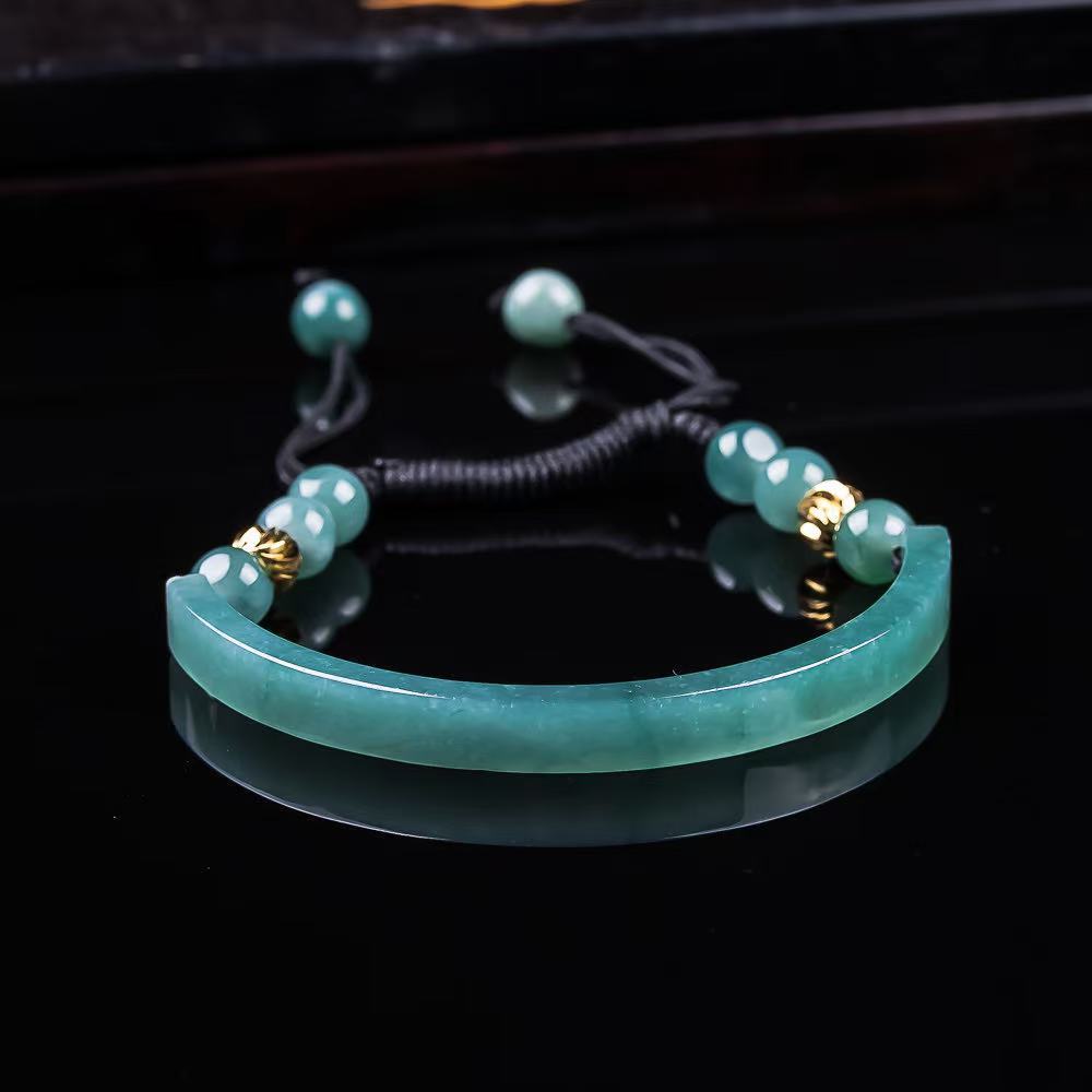 ミャンマー翡翠ブレスレットアクセサリー彫刻宝石天然ビルマ翡翠 - Bracelets のレビューと価格