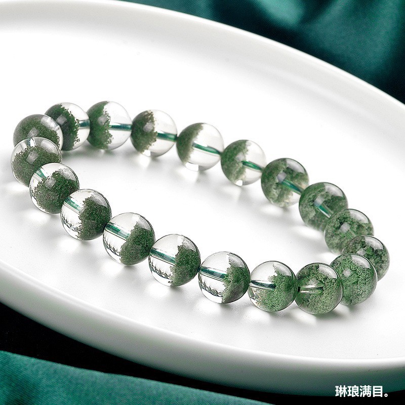 緑色のファントムクリスタル。天然で本物の石を使用した、幸運を - Bracelets のレビューと価格