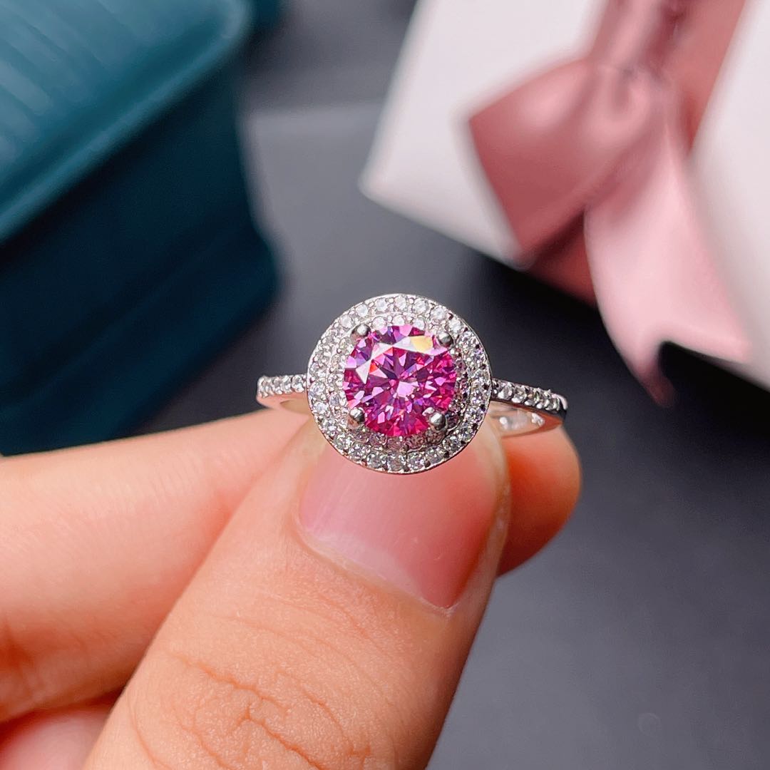 新しいパチパチピンクゴールドモアッサナイトリングジュエリー婚 - Moissanite Engagement Ring 1 Carat のレビューと価格