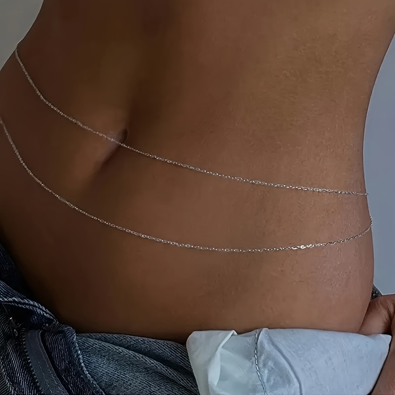 1ダブルレイヤーゴールドメタルウエストチェーンベルト - 女 - Body Jewelry のレビューと価格