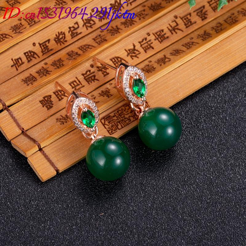 天然翡翠ビーズのイヤリング,彫刻された宝石,本物のジュエリー - Earrings のレビューと価格